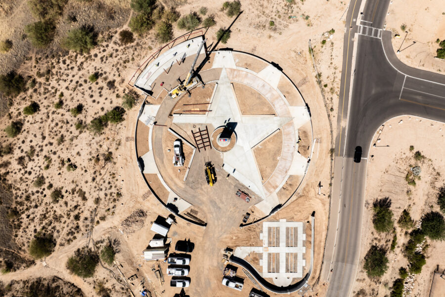 Aerial photo of an in progress project in Arizona